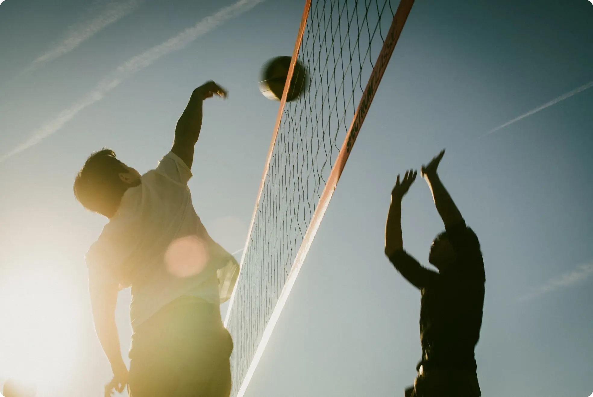 couple playing volleyball